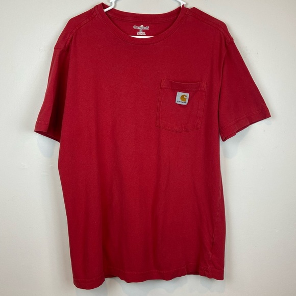 Carhartt Other - Carhartt Red 100% Cotton Short Sleeve Tee Shirt Men’s Size Medium